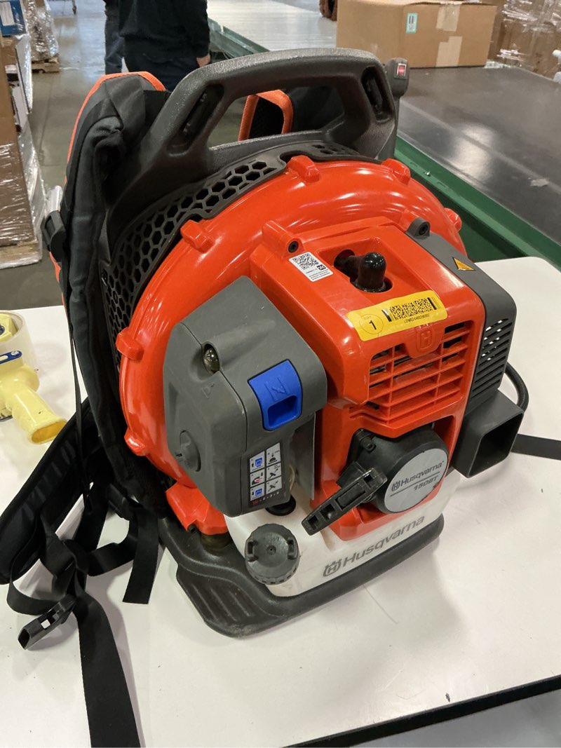 Condition photo showing As Is for Husqvarna 970466901 150BT Gas Leaf Blower, 51-cc 2.16-HP 2-Cycle Backpack Leaf Blower, 765-CFM, 270-MPH, 22-N Powerful Clearing Performance