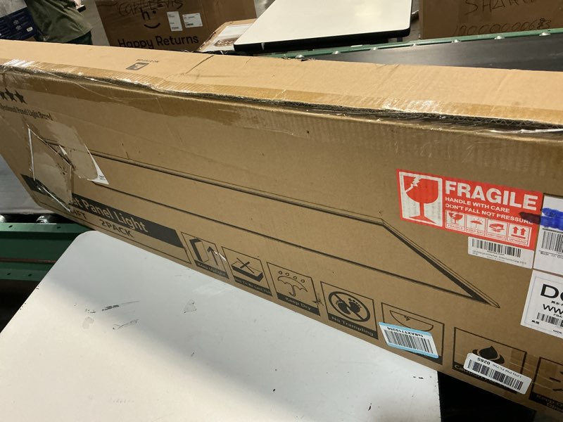 Condition photo showing Good Condition for aikvsxer 2pack 1x4 led flat panel light surface mount ceiling light black, 5500lm 50w triac 10-100% dimmable, 3000/4000/5000k selectable 120v led light fixture for kitchen/laundry/garage black 1x4ft 2pack