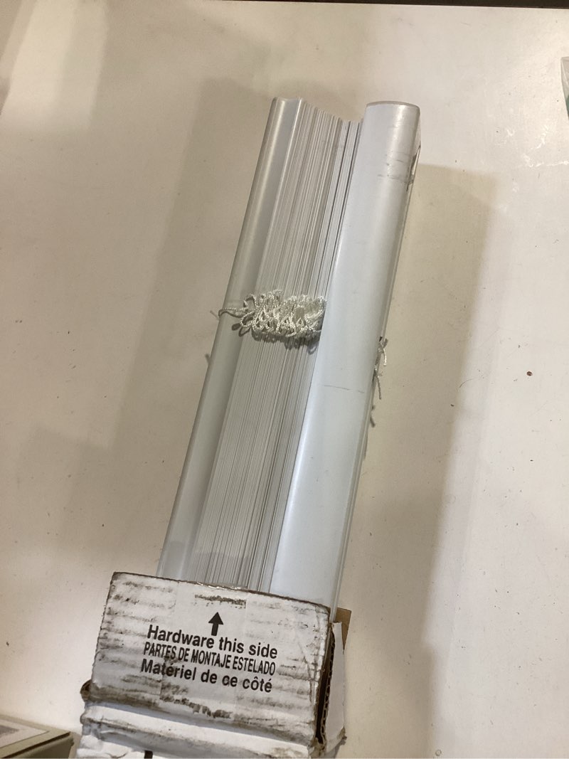 Condition photo showing Good Condition for project source light filtering 1-in slat width 48-in x 64-in cordless white vinyl light filtering mini-blinds
