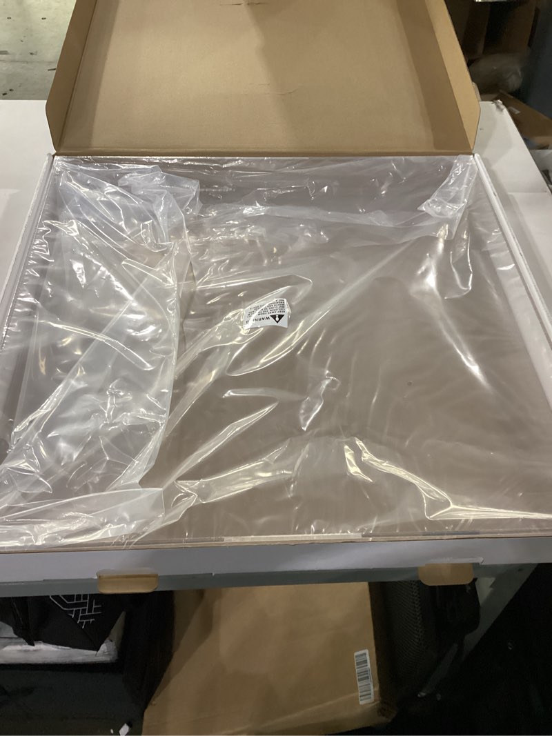 Condition photo showing item condition for 22×22 inches Oversized Clear Acrylic Ottoman Tray Extra Large Decorative Tray Spill-Proof Serving Trays with Handles King-Size Safe Edge Organizer for Coffee Table Countertop Breakfast Clear 22" x 22" x 2"