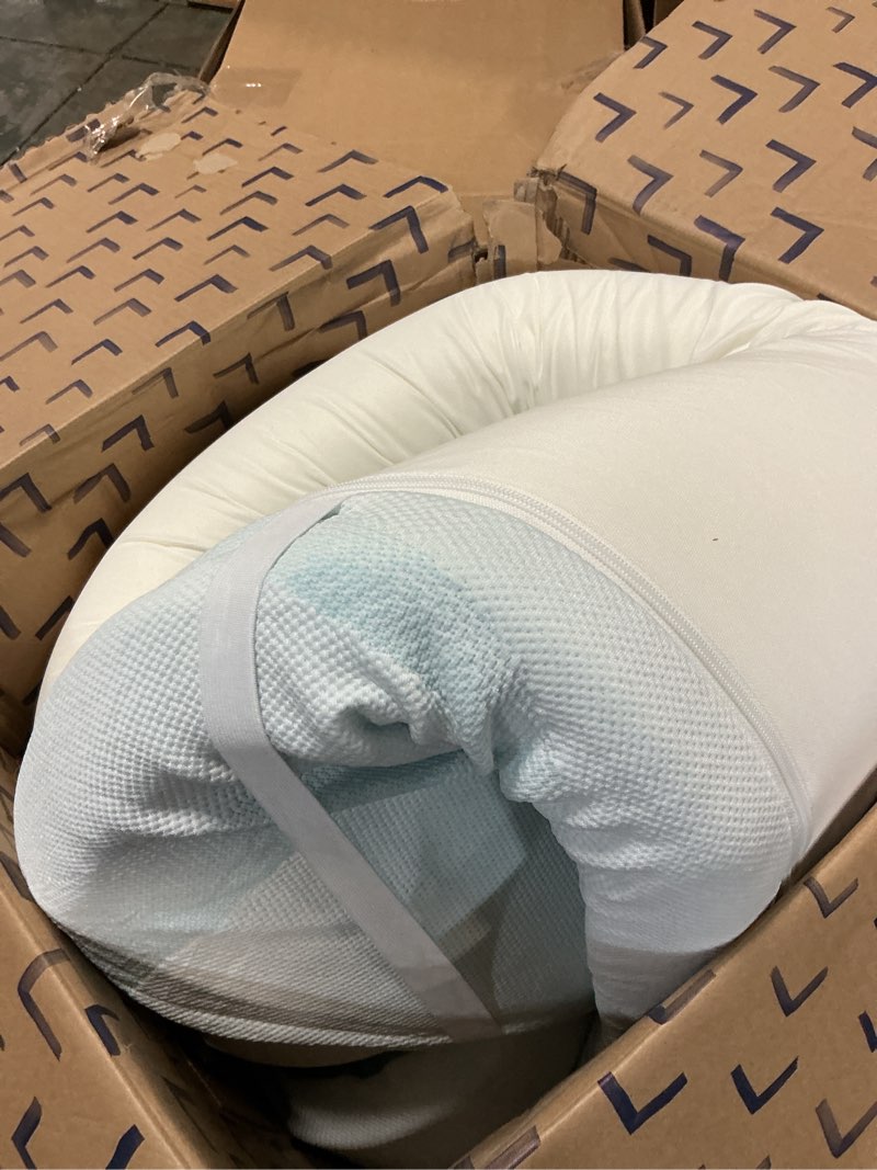 Condition photo showing As Is for 3 inch gel memory foam mattress topper queen size, cooling bed topper for pressure relief with removable breathable soft cover, certipur-us certified 3 inch(topper with white cover) queen