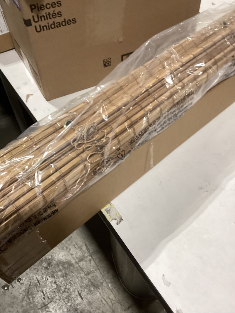 Condition photo showing New/Like New for LazBlinds No-Drill Cordless Roman Shade - Light Filtering Natural Wood, Easy Install Bamboo Blind for Windows 22.5" W x 48" H, Malay Oak Malay Oak 22.5"W x 48"H