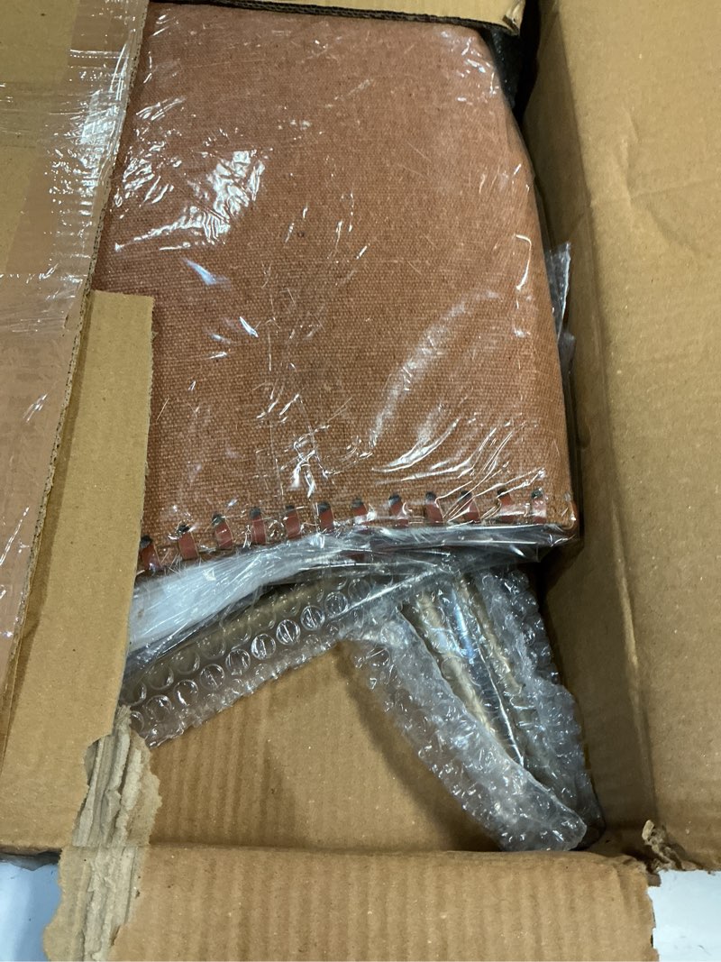Condition photo showing Good Condition for shy shy let’s touch the sky home decor genuine goat leather butterfly arm chair with black/brown white hair on cowhide accent chair (white and brown with rose gold) white and brown with ross gold