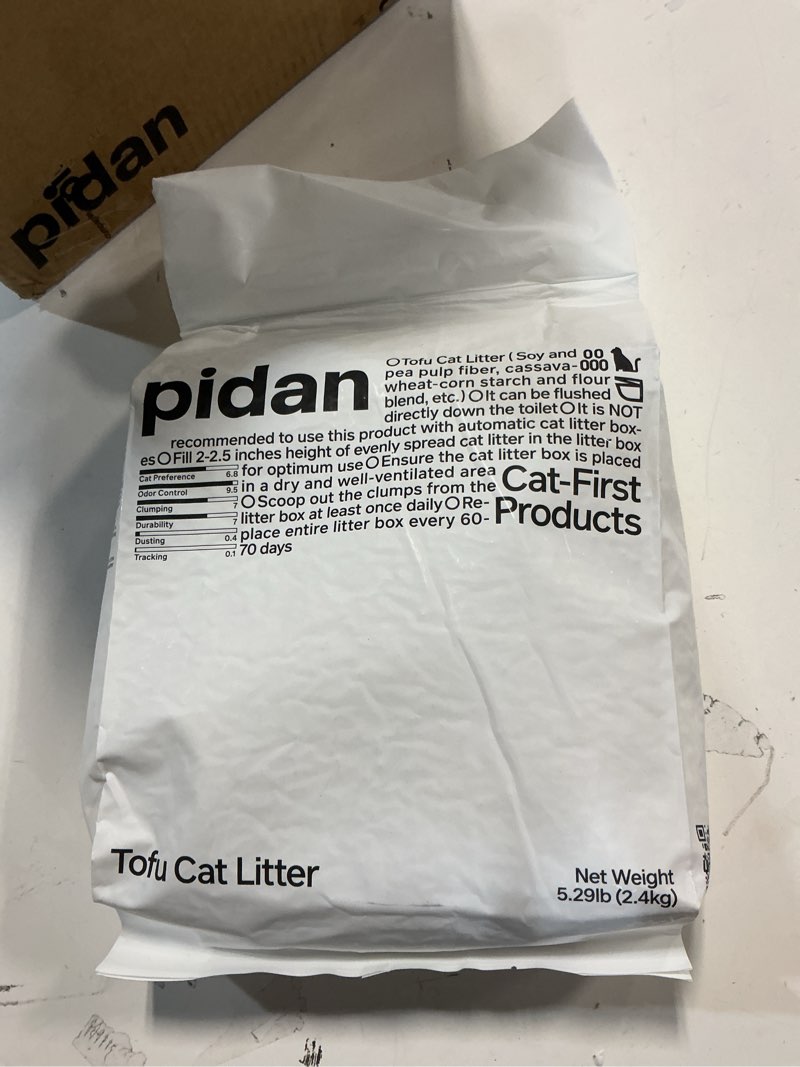 Condition photo showing New/Like New for pidan Tofu Cat Litter Clumping,Flushable,Ultra Absorbent and Fast Drying, 100% Natural Ingredients Litter,Solubility in Water,Really Dust-Free,Less Scattering (5.3lb×4bags)