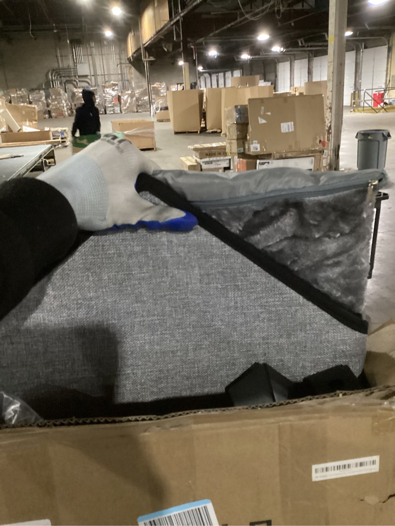 indoor dog house, elevated foldable dog cave bed with removable plush mat for medium dogs and cats u