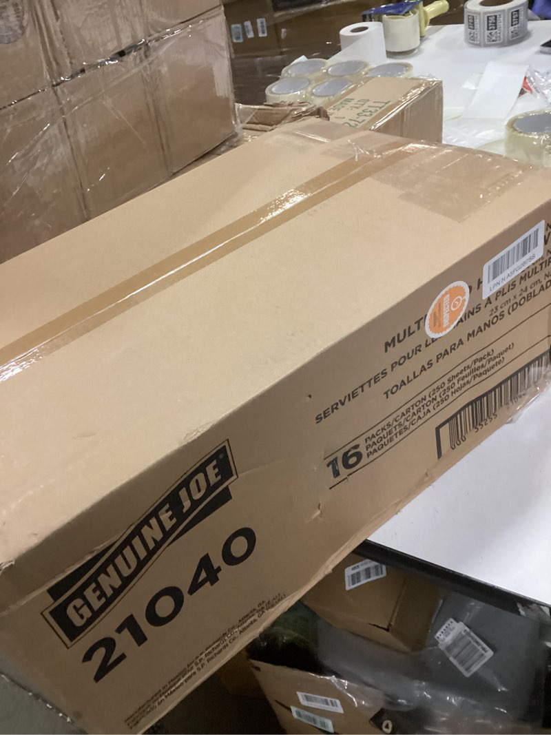 Condition photo showing New/Like New for Genuine Joe Multi-Fold Natural Paper Towels  250 Count  (Pack of 16)