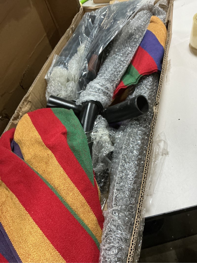 Condition photo showing Good Condition for Goutime Children's Hammock with Stand, 220 lb Capacity, with Portable Carrying Bag, Kids Hammocks for Indoor, Outdoor, Patio, Deck, Yard, Beach (Red) Child size Red