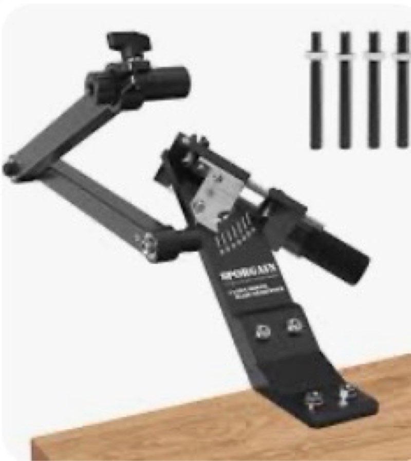 JOQQO Lawn Mower Blade Sharpener, 15° - 45° Adjustable Lawnmower Blade Sharpening Tool with 4 Adapte