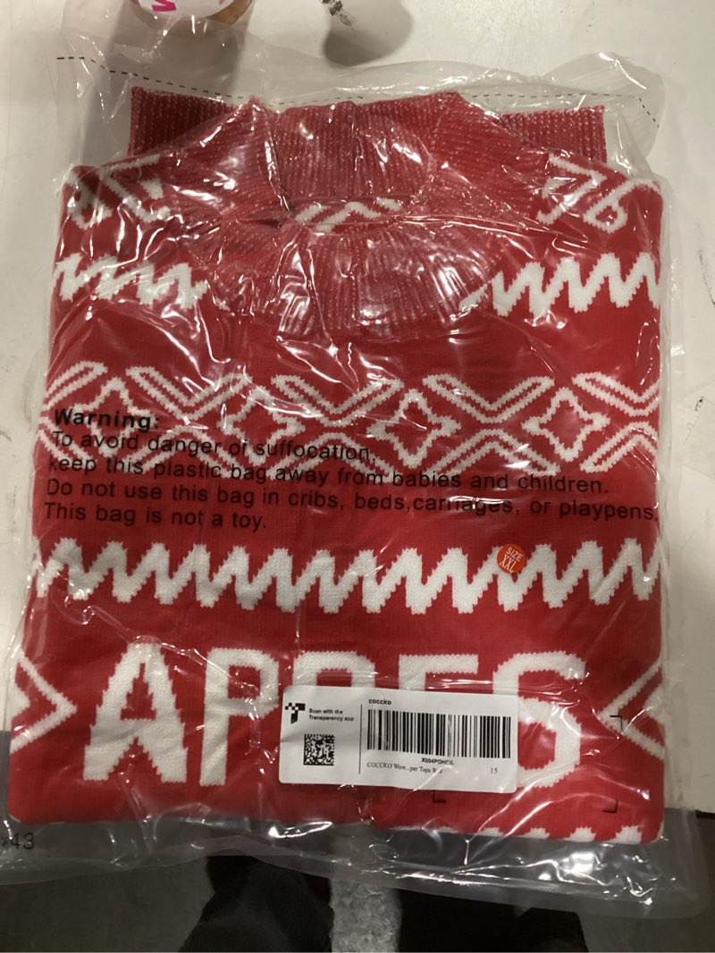 Condition photo showing New/Like New for Womens Cowl Neck Pullover Sweaters Apres Ski Long Sleeve Chunky Knit Christmas Sweater Small Red