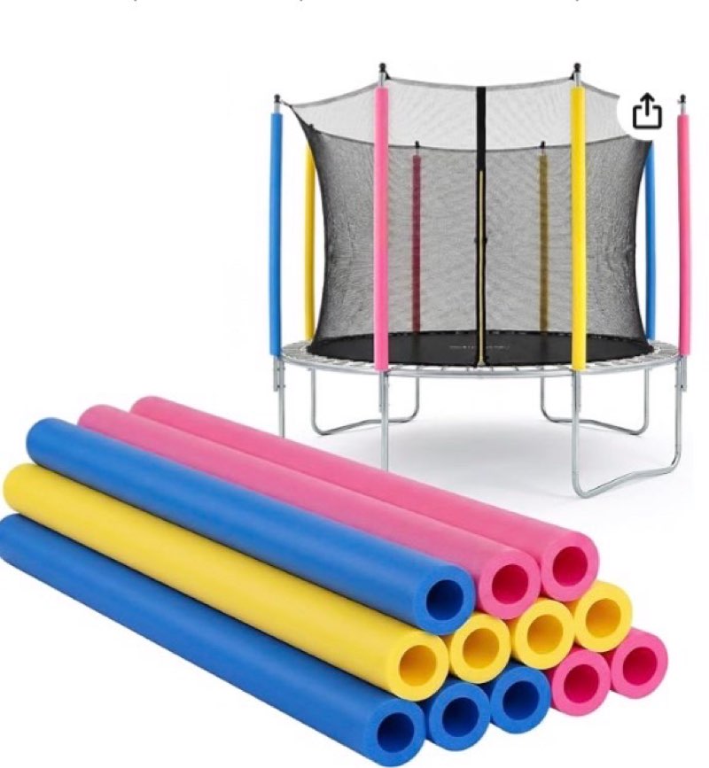 UNIFAMILY 12PCS Rubber Trampoline Pole Covers, 1.26 Inch Diameter Trampoline Replacement Poles, Prot