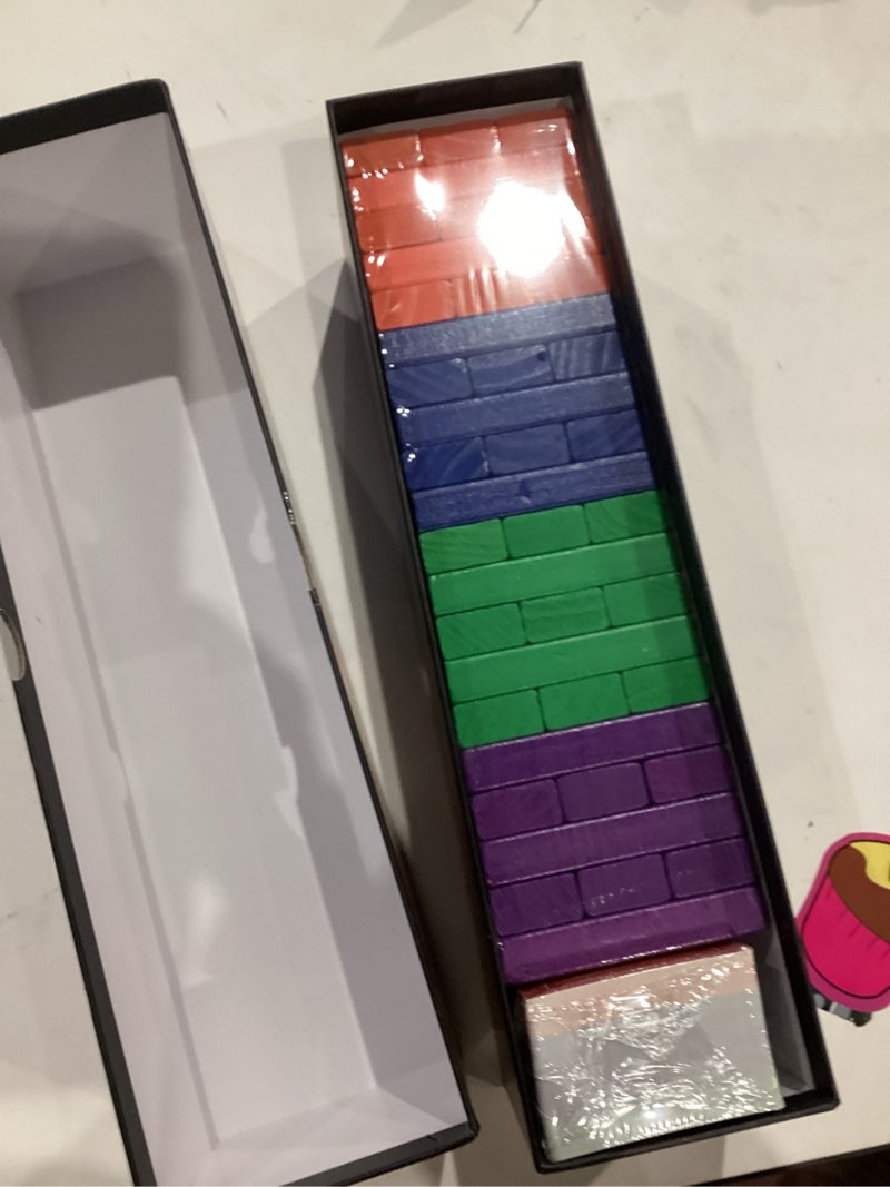 Condition photo showing Good Condition for SWOOC Games - Ultimate Party Tower™ - 100 Original Commands, 60 Blocks, & 1000s of Hilarious Rule Combinations - A Tipsy Spin on Fun Classic Games for Power Hour - Ages 21+ - Wooden Tower Blocks Game