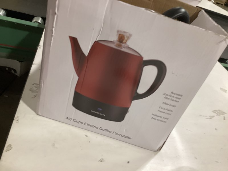 Condition photo showing Good Condition for mixpresso red small electric percolator coffee pot 4 cup stainless steel - coffee percolator electri