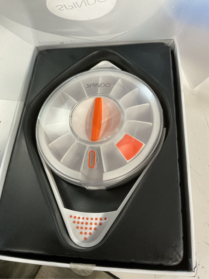 Condition photo showing Good Condition for fullicon pill dispenser with 14 large compartments and child-proof lock, spindo medicine dispenser-dispense vitamin/tablet/supplement for elderly/amnesia/dementia light white