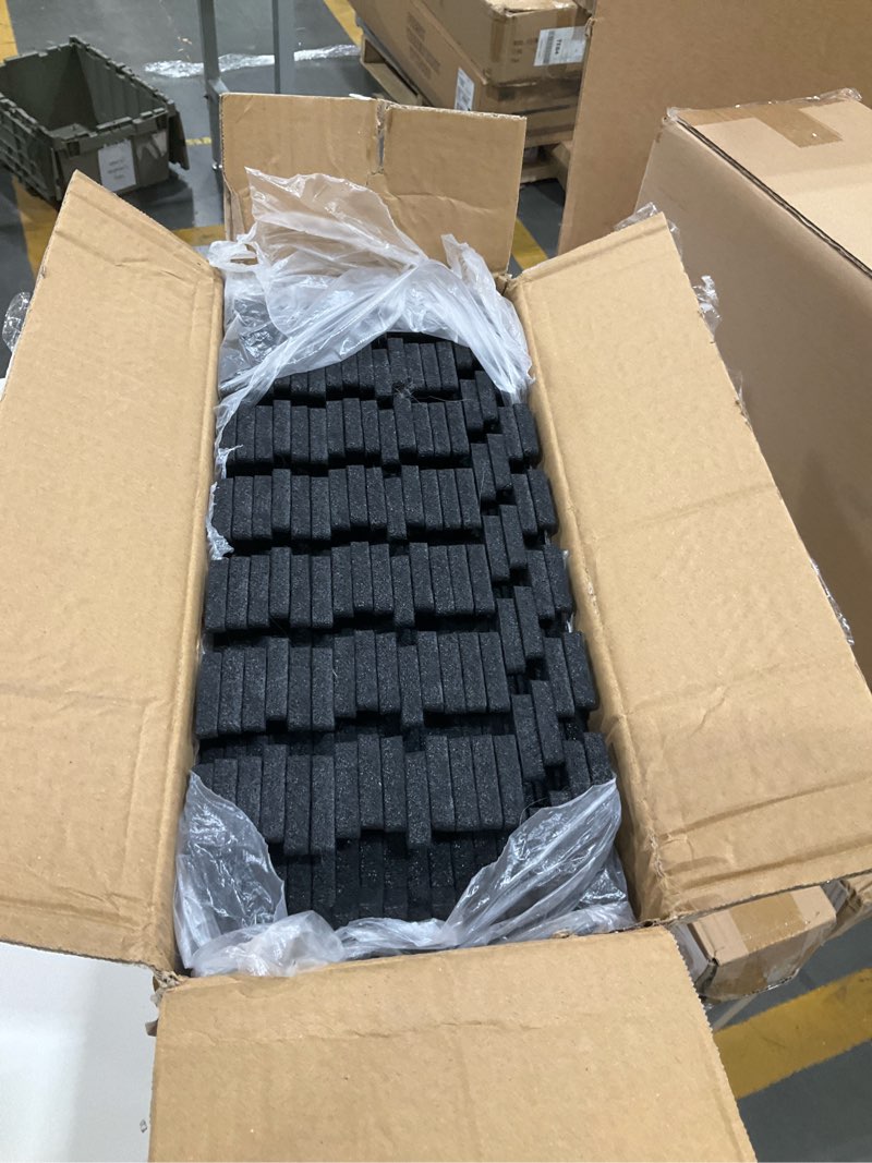 Condition photo showing As Is for 18 pcs sound absorbing interlocking floor mats pads, 15.7" x 11.8" x 0.3" sound absorbing rug, non-slip anti vibration sound proof puzzle felt padding, piano carpet drum rug for music studio