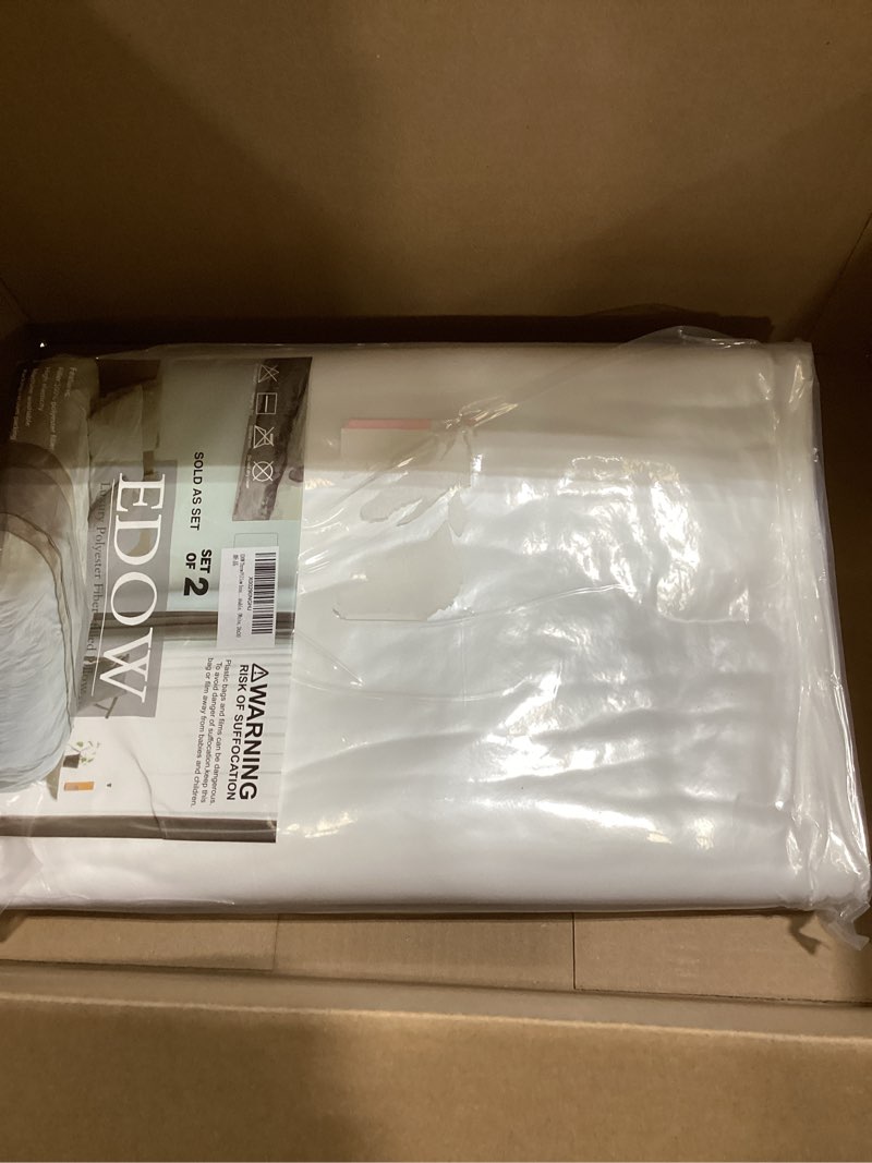 Condition photo showing New/Like New for EDOW Throw Pillow Inserts, Set of 2 Lightweight Down Alternative Polyester Pillow, Couch Cushion, Sham Stuffer, Machine Washable. (White, 24x24) 24"x24"