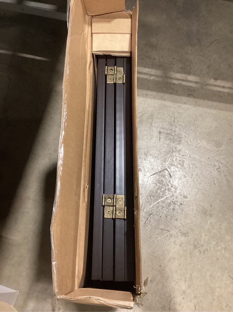 Condition photo showing Good Condition for pupetpo freestanding dog gate with door, pet gate for stairs, 80 inch wide pet barrier indoor, dog fences indoor, support feet included, 4 panels, 24" tall, dark brown 4 panel 24" dark brown
