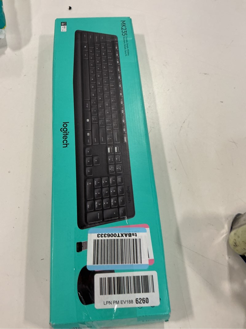 Logitech MK235 Wireless Keyboard and Mouse Combo for Windows, 2.4 GHz Wireless Unifying USB Receiver