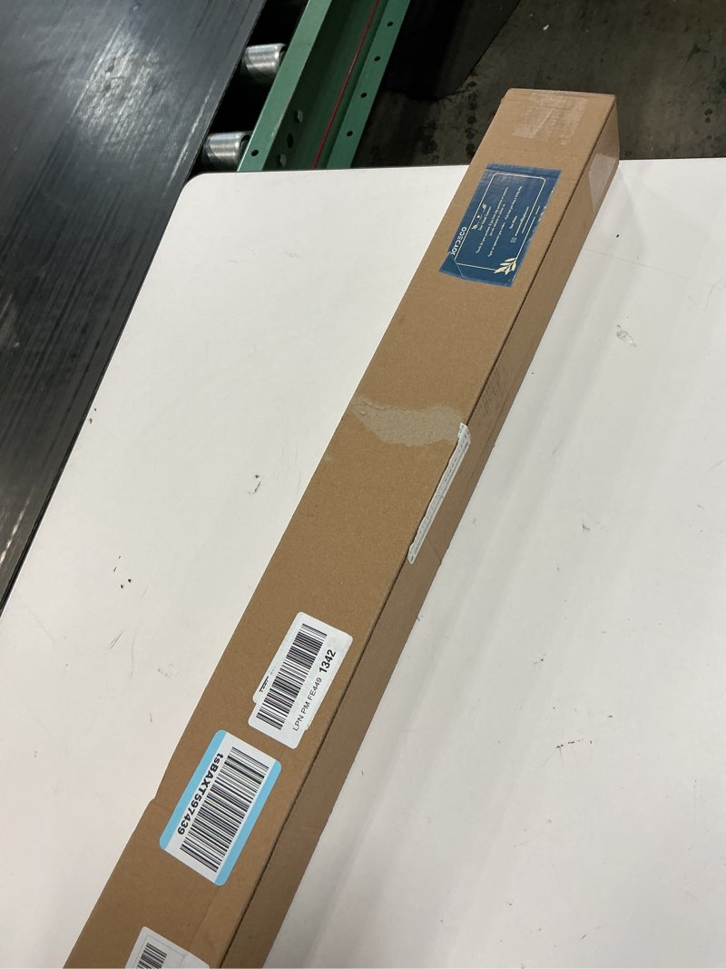 Condition photo showing New/Like New for joydeco 100% blackout roller shades cordless blinds for windows, free-stop shades, uv protection, natural woven blinds for home and office, light-proof aluminum cover (white, 27" w x 75" h) white (aluminum cover) 27"w x 75"h