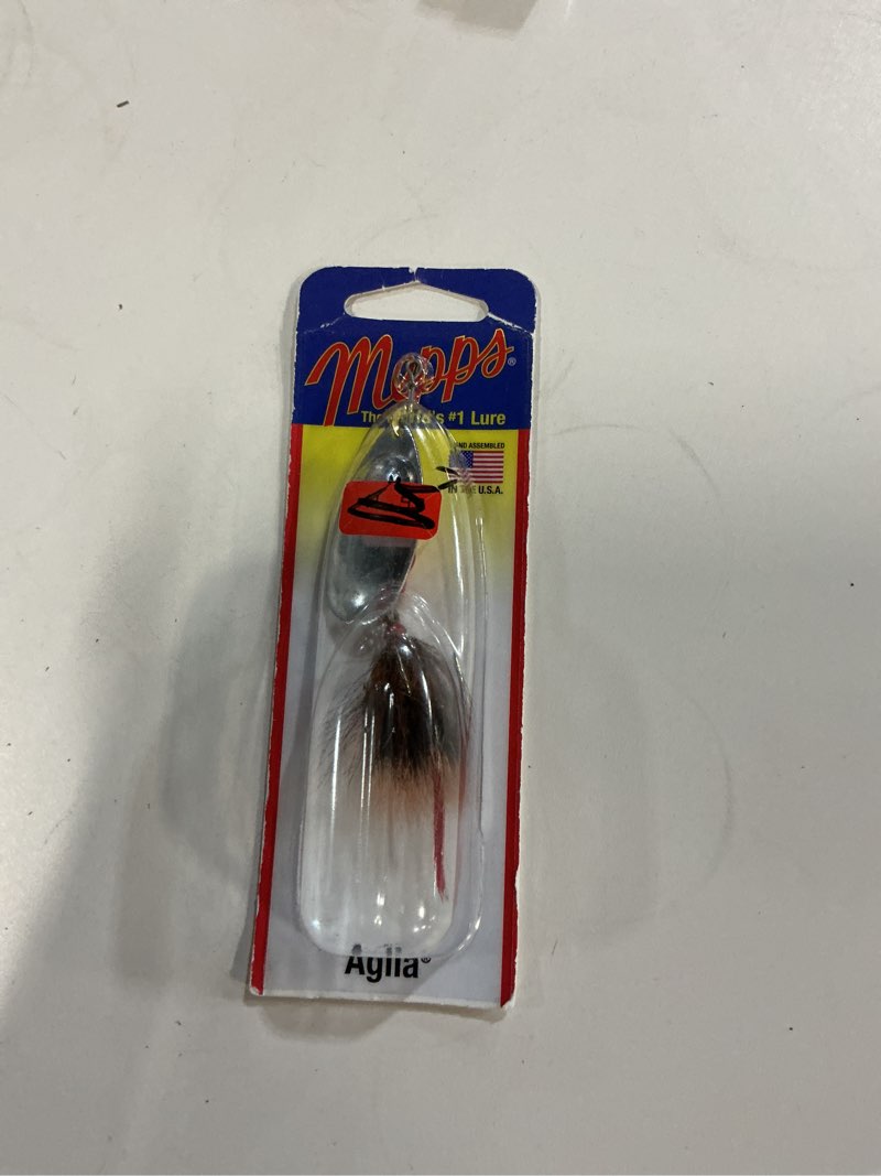 Condition photo showing New/Like New for mepps dressed aglia inline spinner  1/3 oz  gold and brown