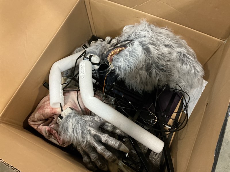 Condition photo showing Good Condition for haunted living 7-ft bloodhowler werewolf motion activated lighted animatronic