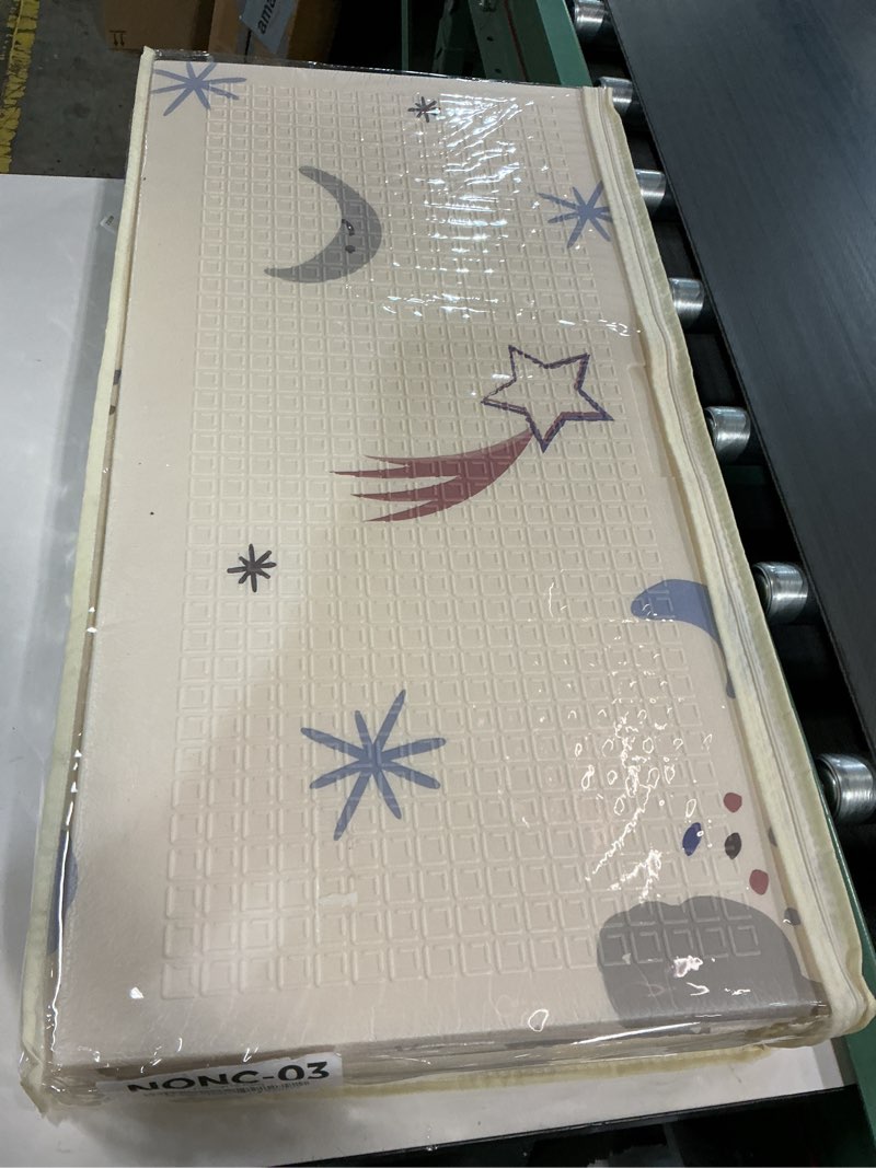 Condition photo showing New/Like New for Nuby Reversible Baby Floor Mat, 77" x 58" - Foldable and Lightweight Baby Play Mat for Floor - Easy Storage and Travel - Stars and Sky Stars and Sky Play Mat