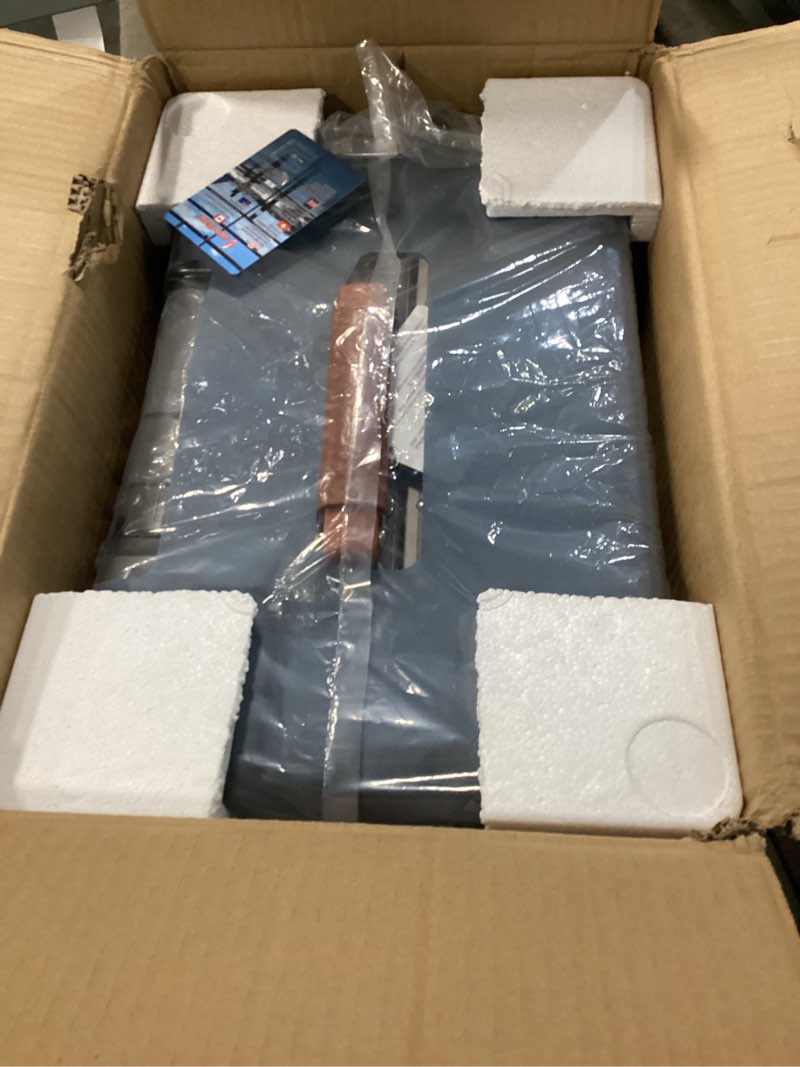 Condition photo showing Good Condition for 24 Inch Hardside Checked Luggage with Leather Handle, PC Zipperless Suitcase with Spinner Wheels and TSA Locks, Lightweight Checked Luggage for Travel, Black Black Checked in 24inch