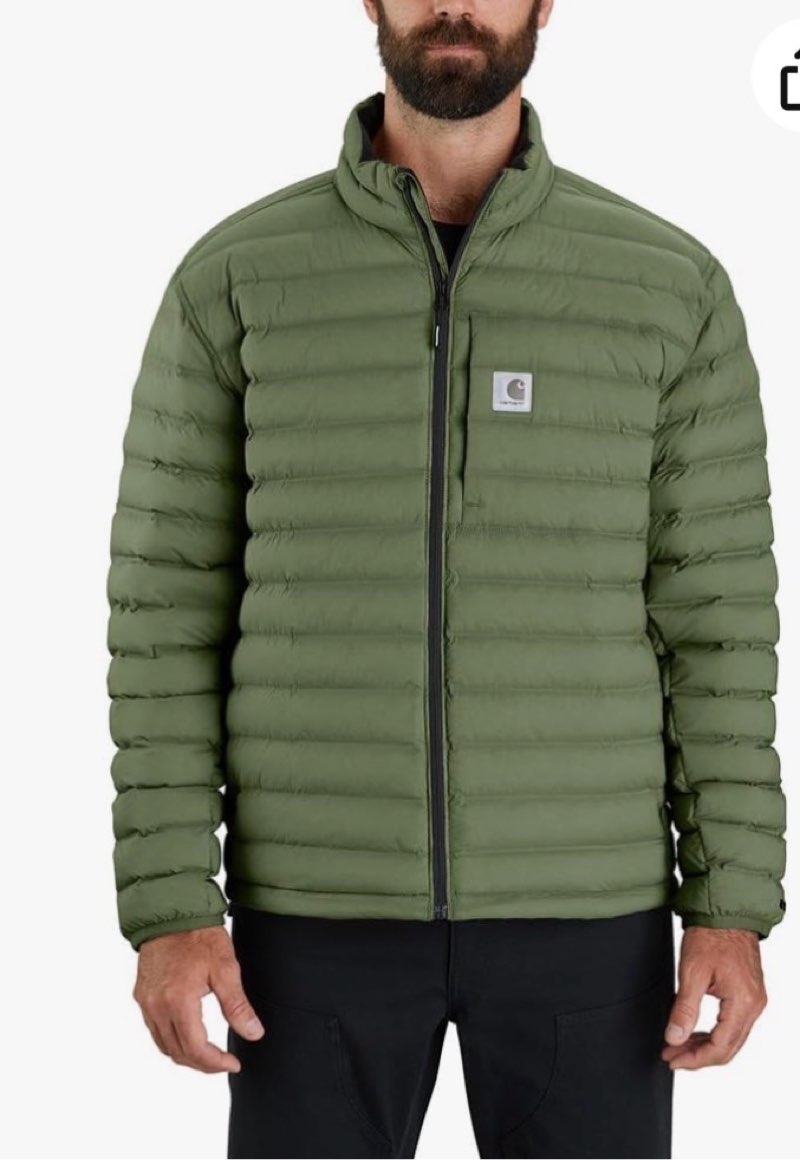 Carhartt Men's LWD™ Relaxed Fit Stretch Insulated Jacket, Chive, Medium