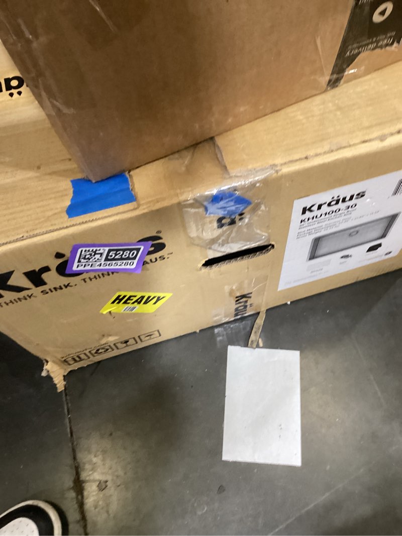 Condition photo showing New/Like New for KRAUS Standart Pro 30 -inch Undermount Single Bowl 16 Gauge Stainless Steel Kitchen Sink, KHU100-30 30 Inch