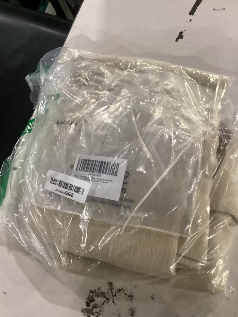 Condition photo showing Good Condition for simplebrand natural faux linen textured curtains 63 inch length 2 panels for bedroom, semi sheer light filtering privacy farmhouse curtains, soft thick rod pocket window drapes, 40w x 63l inch natural 40"w x 63"l (pack of 2)