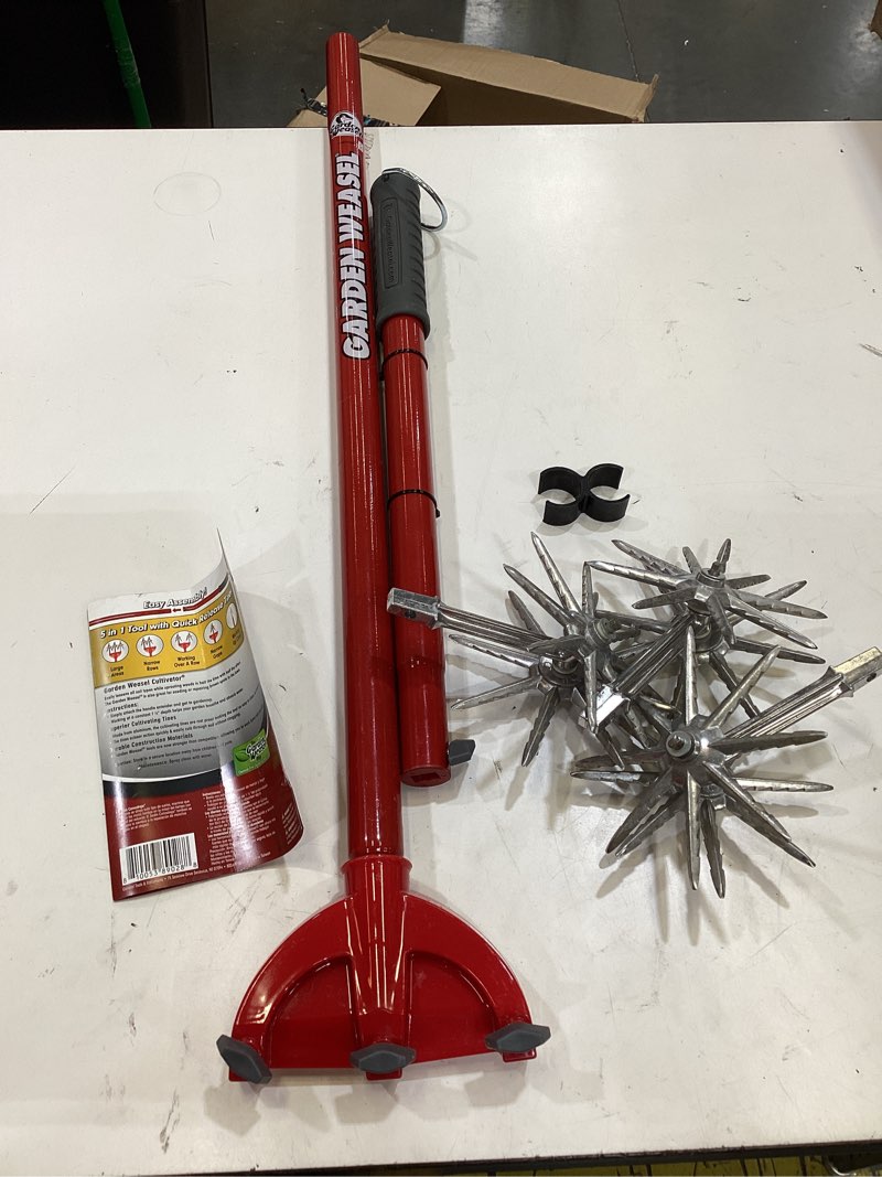 Condition photo showing Good Condition for garden weasel rotary cultivator & hand tiller - 2-in-1 | aerate, weed, cultivate, plant, reseed | lawn reseeding garden tool, garden soil loosener | 91206