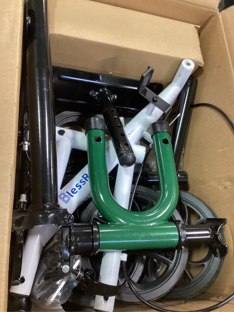 Condition photo showing As Is for Knee Scooter Steerable Knee Walker for Foot Injuries Compact Crutch Alternative with Dual Braking System (Green)