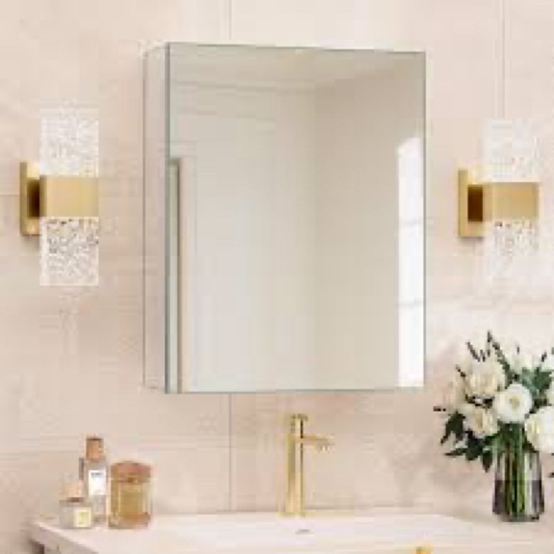 HABIUBIU 20 x 26 Inch Medicine Cabinet with Mirror,Bathroom Mirror Cabinet with Adjustable Shelves, 