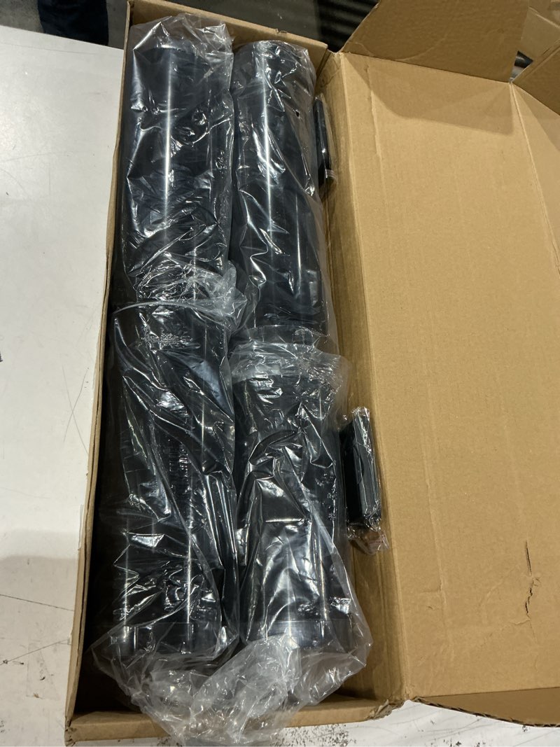 Condition photo showing New/Like New for 8" 10" 12" 14" x 4" large waterproof outdoor flameless candles, 4 pcs led pillar candles with remote and timers battery operated jumbo flickering for home patio church lanterns(black) black 8" 10" 12" 14" x 4" classic