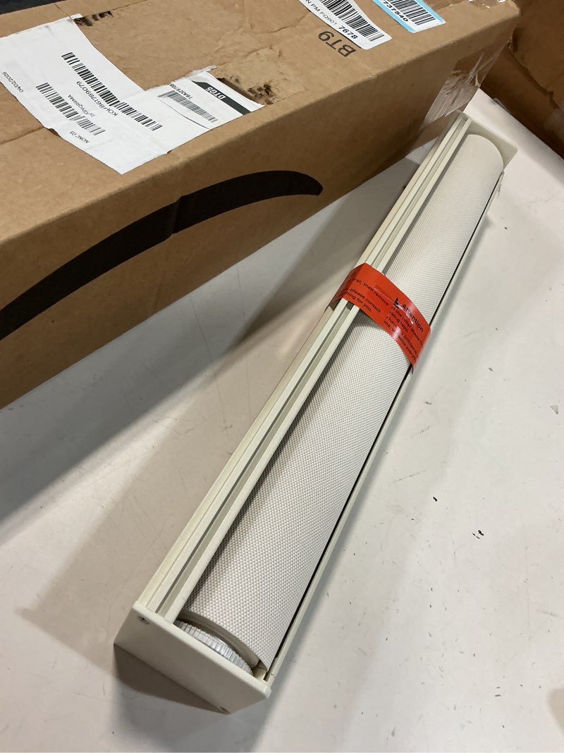 Condition photo showing As Is for window blinds cordless no drill cut to size clip on stick on self adhesive temporary blinds pleated paper blinds for windows doors shades for home nursery bedroom kitchen bathroom white - 1 pack 24"w x 59"h