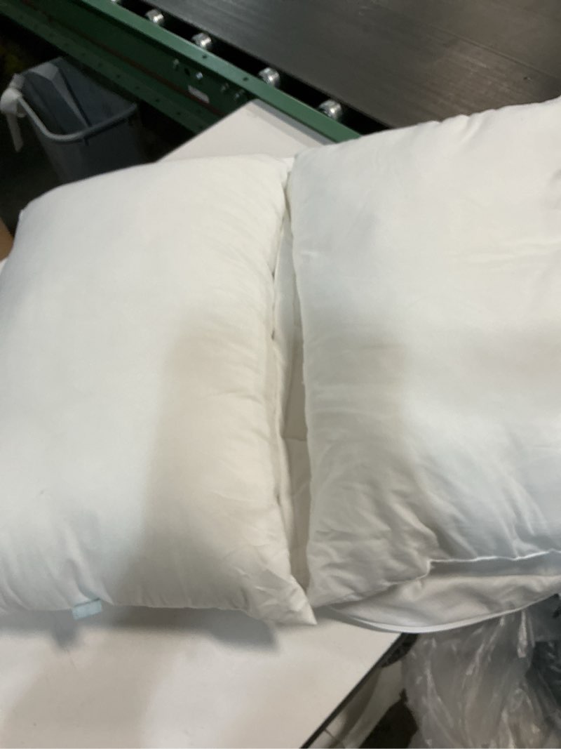 Condition photo showing As Is for Nuzzle Cooling Adjustable Pillow for Side Sleepers, Luxury Standard Size Set of 2 Bed Pillow Hotel Collection - Best Adjust Height Soft Firm Pillow for Back, Stomach or Side Sleepers - Home Gifts Standard SIze (Set of 2) White