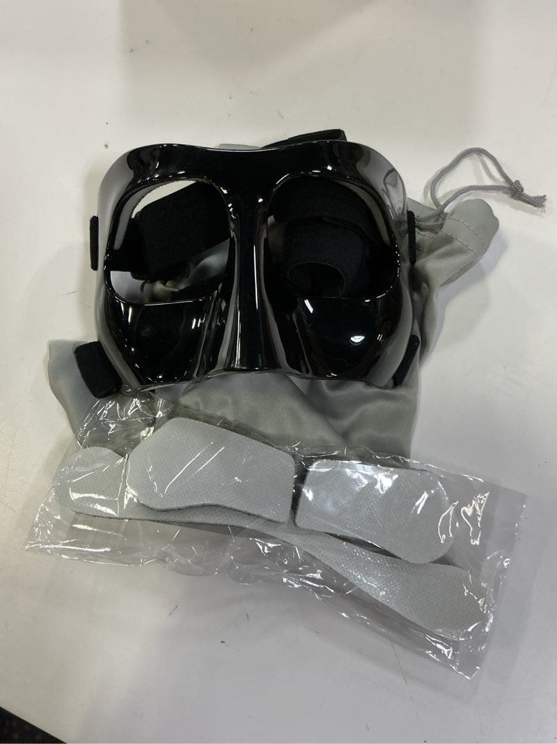 Condition photo showing Good Condition for nose guard for broken nose, protective face masks for basketball and soccer sports,adjustable face mask with foam padding foradolescents black