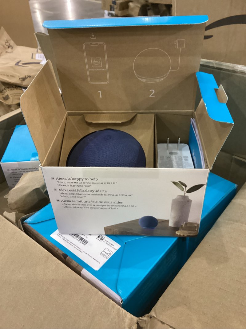 Condition photo showing New/Like New for Amazon Echo Dot (5th Gen 2022) - Smart Speaker with Alexa - Deep Sea Blue
