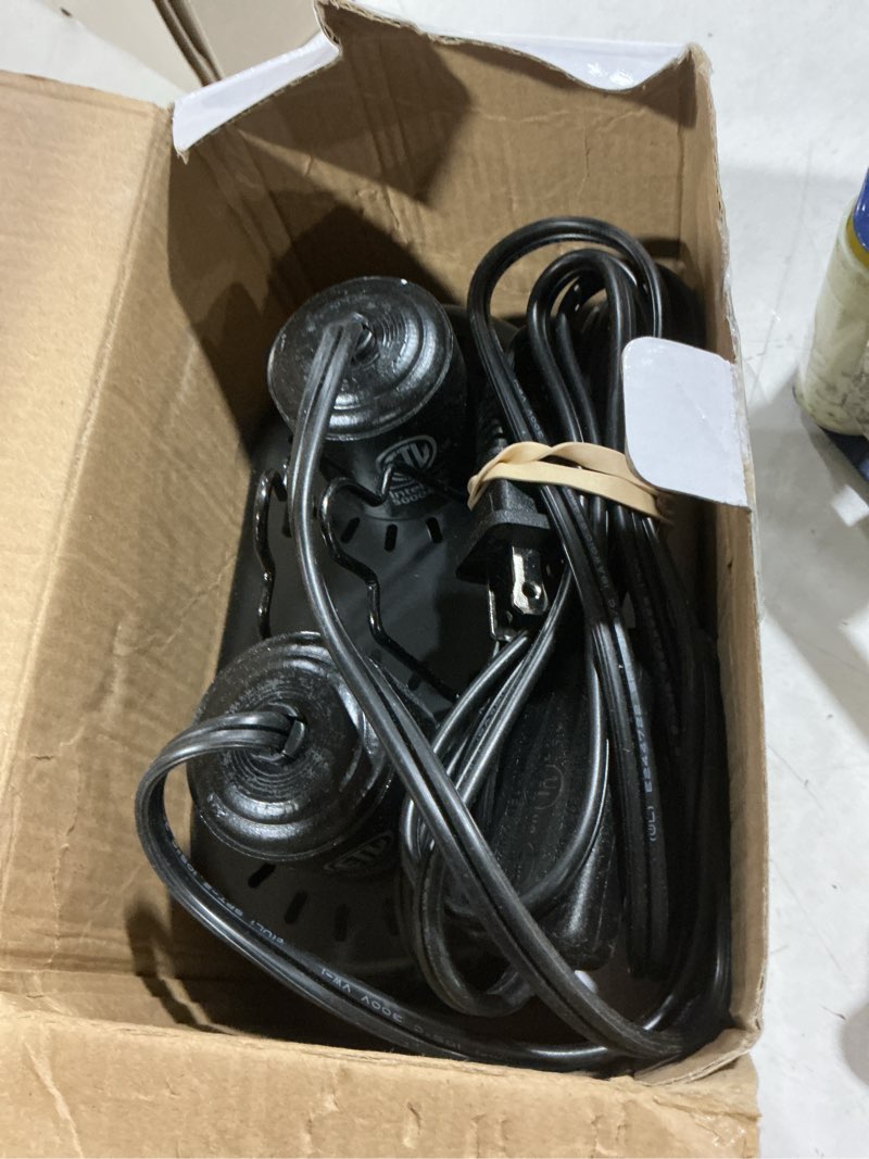 Condition photo showing As Is for repti zoo nano combo dual reptile deep dome lamp fixture for reptile max 40 watts max bulb height 4 inch per socket uvb light fixture dual lamp