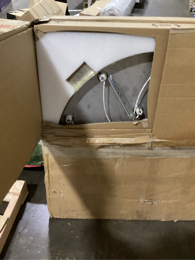 Condition photo showing Good Condition for D40'' x H120'' Crystal Chandelier High Ceiling Chandeliers for Entryway Large Raindrop Chandeliers LED Dimmable Flush Mount Light Fixtures for Staircaes Foyer Hallway Living Room Bulbs Included Gold D40'' x H120'' Gold