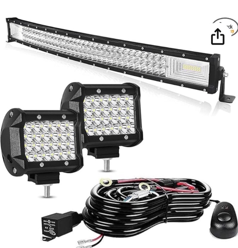 led light bar kits - 32in curved 405w triple row led light bar, 4inch 72w led pod lights 12v 24v off