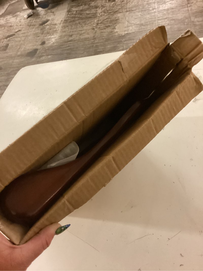 Condition photo showing Good Condition for storageworks 2 pack wooden hangers, extra wide shoulder wood hangers with locking bar for suit, shirt, coat, pants, walnut color walnut color 2
