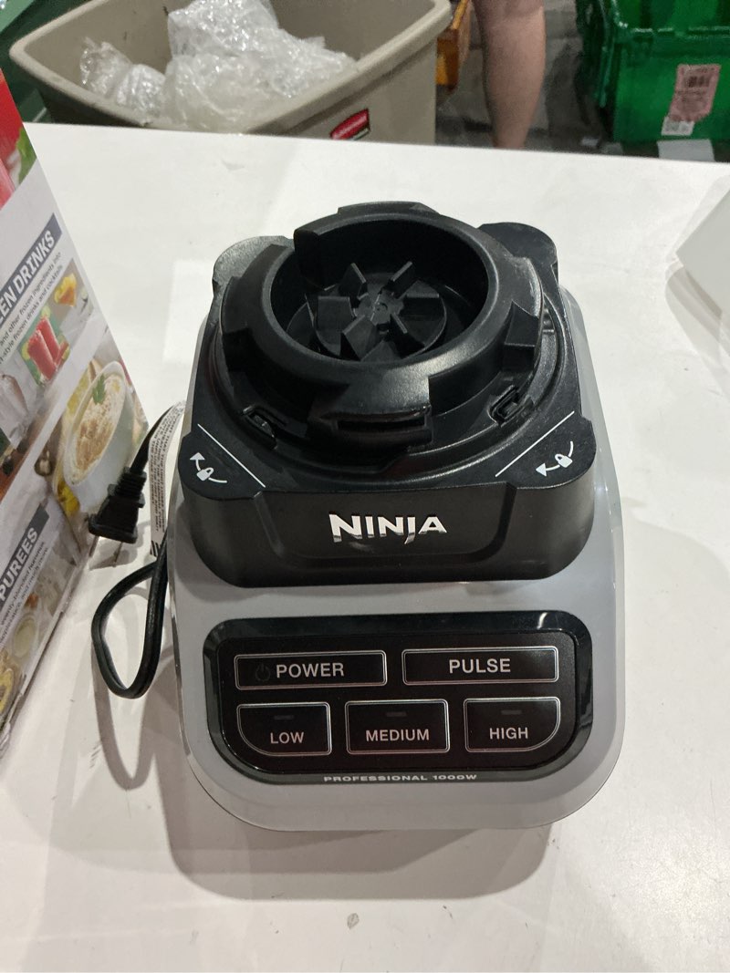 Condition photo showing As Is for (imcomplete missing pieces)ninja bl610 professional 72 oz countertop 1000-watt base and total crushing technology for-smoothies, ice and frozen fruit, black, blender + pitcher