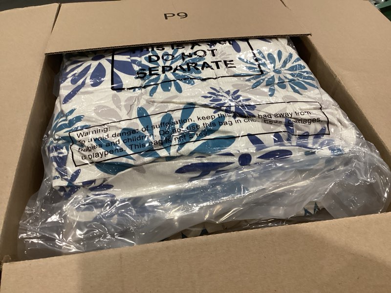 Condition photo showing Good Condition for barydat 4 pcs outdoor patio chair cushions with back, 21.7 x 43.3 inch decorative dining back cushions with tie buffalo plaid indoor outdoor for patio furniture (vivid color,blooming flowers) blue 21.7 x 43.3 x 3.54 inches
