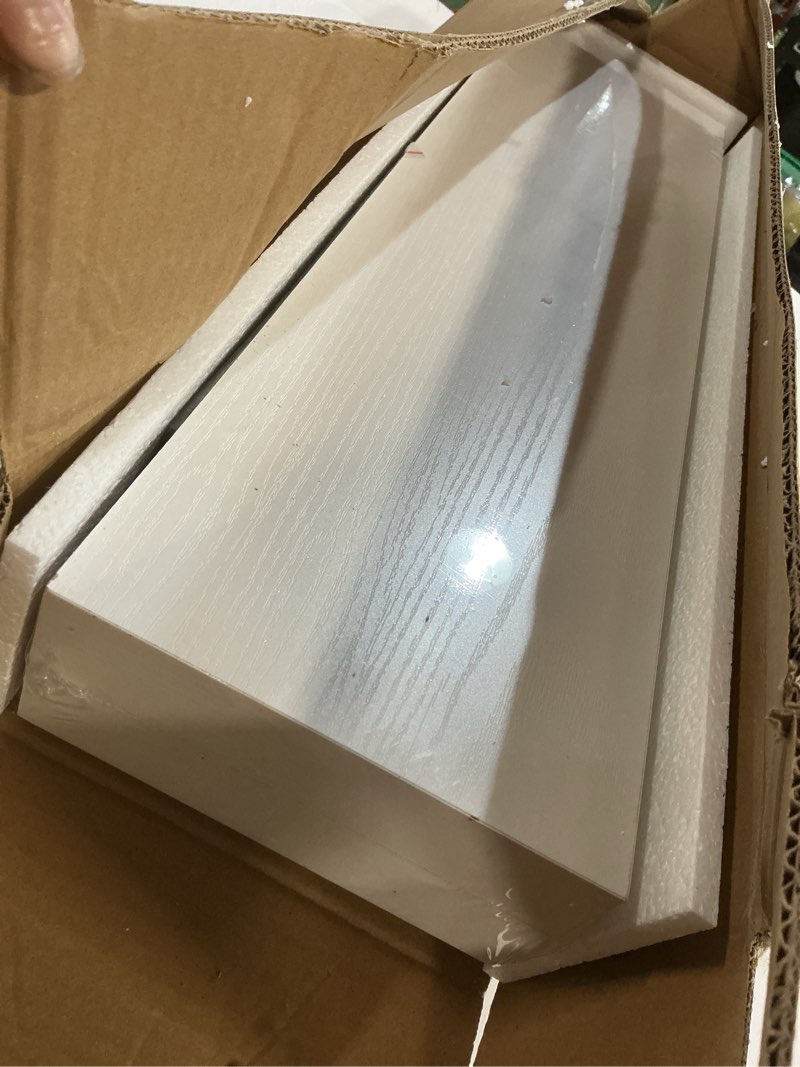 Condition photo showing New/Like New for AMADA HOMEFURNISHING Floating Shelves Large, 24 x 7 Inch Wall Shelves for Bathroom, Bedroom, Kitchen, Shelves for Wall Decor Set of 2, White - AMFS06 White 24 inches