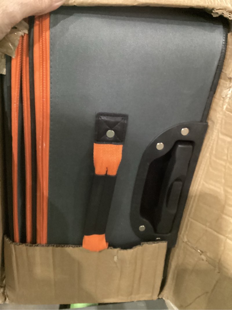 Condition photo showing Good Condition for rockland journey softside upright luggage set, expandable, charcoal, 4-piece (14/19/24/28) 4-piece set (14/19/24/28) charcoal