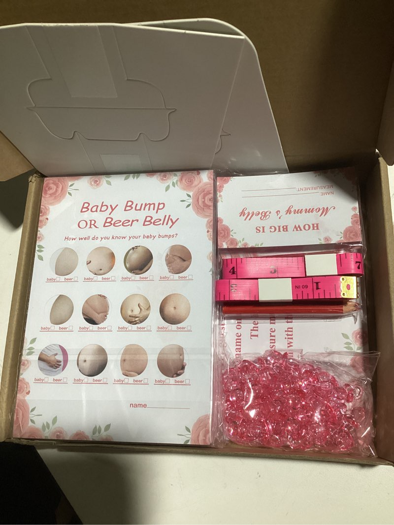 Condition photo showing Good Condition for Baby Shower Games for Girl-8 Games,Fun and Easy to Play,Includes Baby Shower Bingo,Price is Right,Guess Who Mommy or Daddy,Word Scramble,Prediction and Advice,How Big is Mommys Belly,Pacifier Hunt