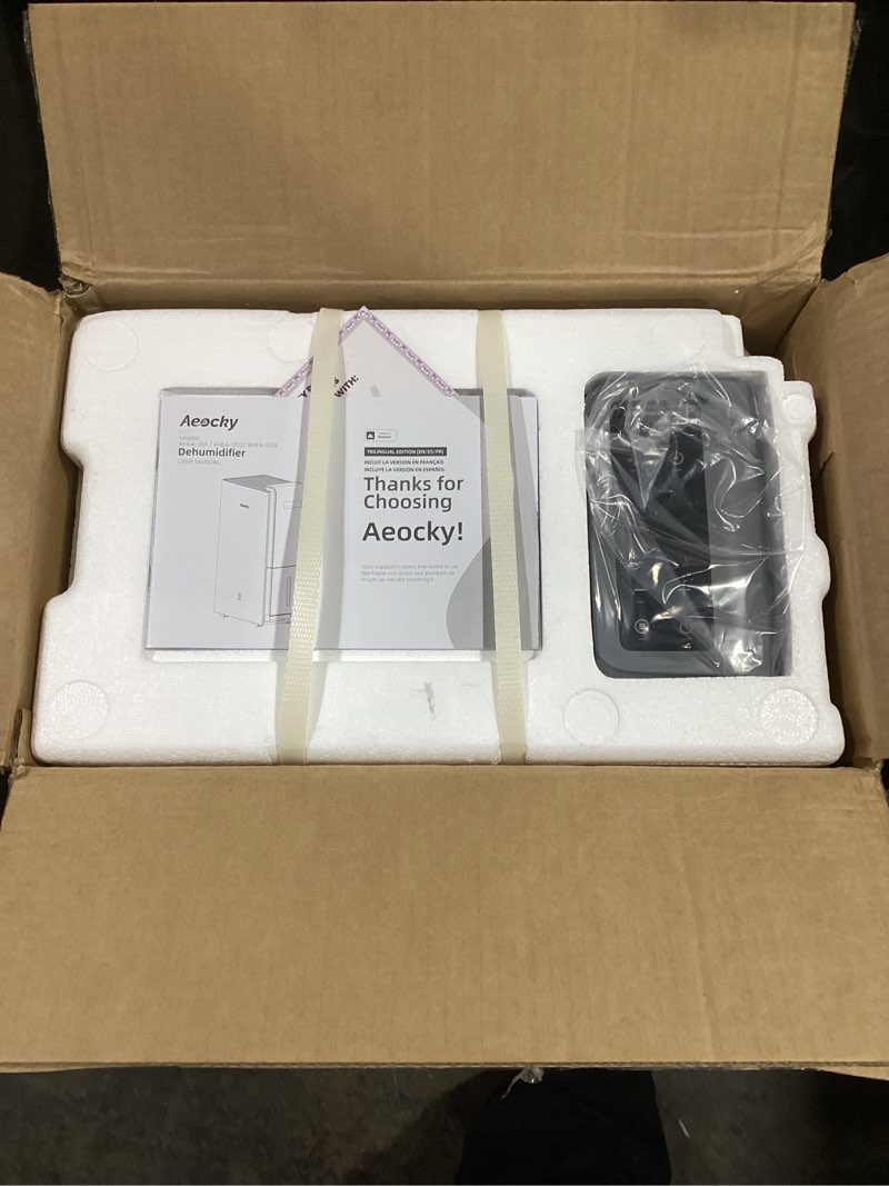 Condition photo showing New/Like New for 4500 Sq.Ft Most Efficient Energy Star 2025 Dehumidifier,AEOCKY Max 80 Pint/Day Smart Compressor Dehumidifier with Drain Hose, Intelligent Humidistat,for Basement,Bedroom,Home,Bathroom 80 Pints - 4500 Sq.Ft