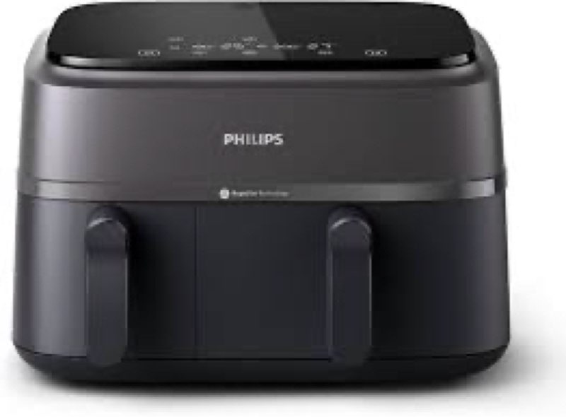 philips dual basket air fryer 3000 series — 8-in-1 functions, 9.5 quarts, 2 drawers, auto-sync cooki