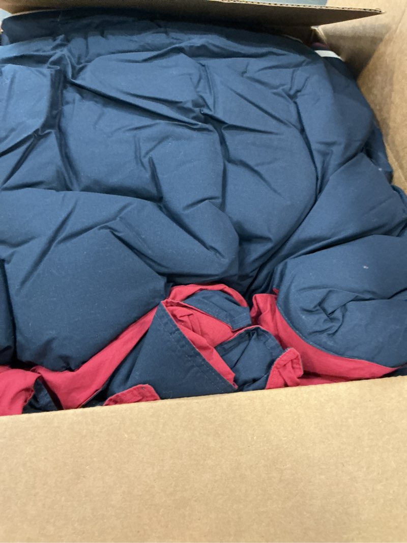 Condition photo showing As Is for Nautica - Twin Quilt Set, Cotton Reversible Bedding with Matching Sham (Coveside Blue, Twin) Dark Blue/Medium Blue Twin