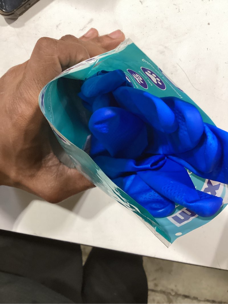 Condition photo showing Good Condition for moxie medium embossed-grip nitrile reusable cleaning gloves (1-pair)